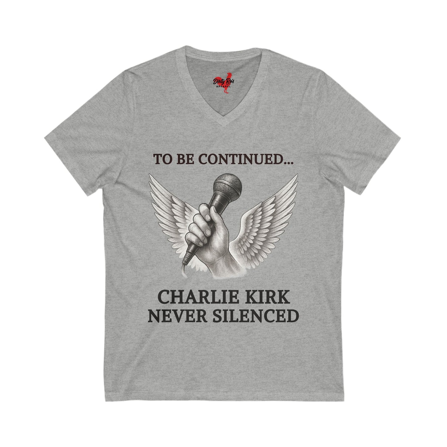 Never Silenced – Charlie Kirk Legacy | V-Neck Tee
