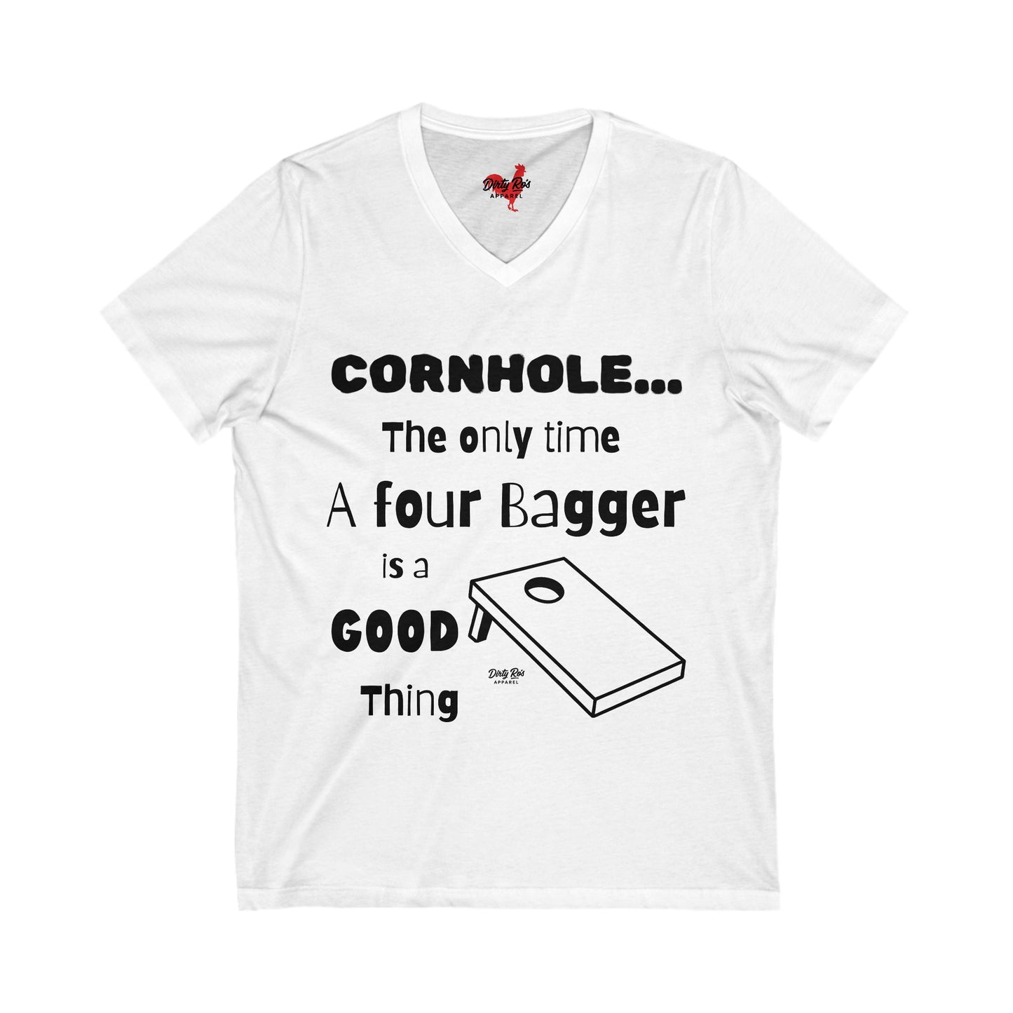 Cornhole The Only Time a Four Bagger is a Good Thing | V-Neck Tee