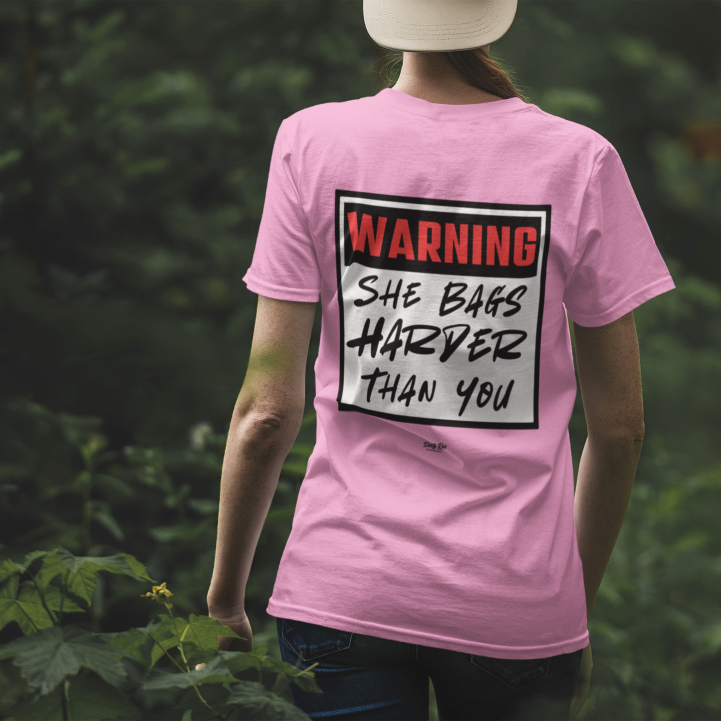 Warning: She Bags Harder Than You – Funny Cornhole Shirt for Women
