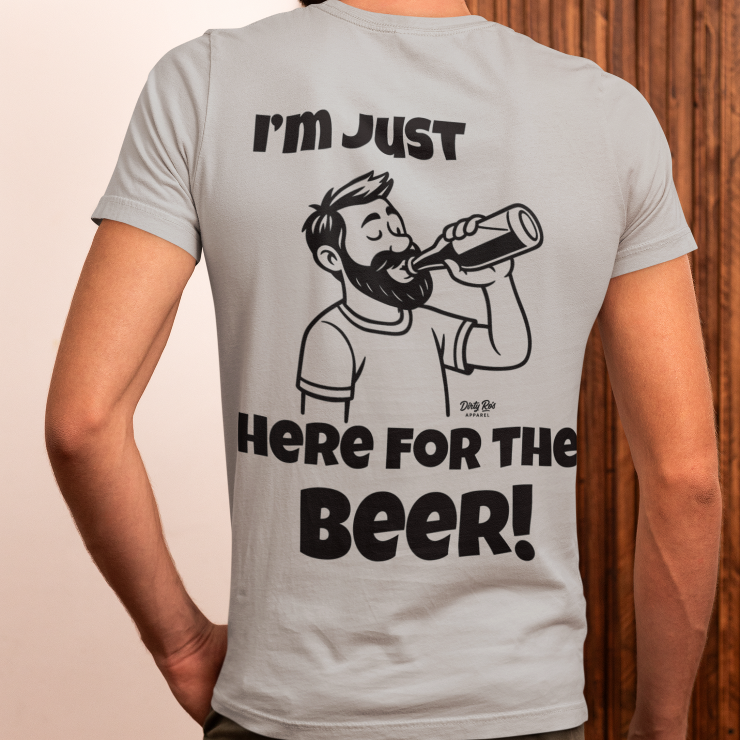 Here for the Beer Beard Shirt – Funny Drinking Tee with Bearded Dude Graphic