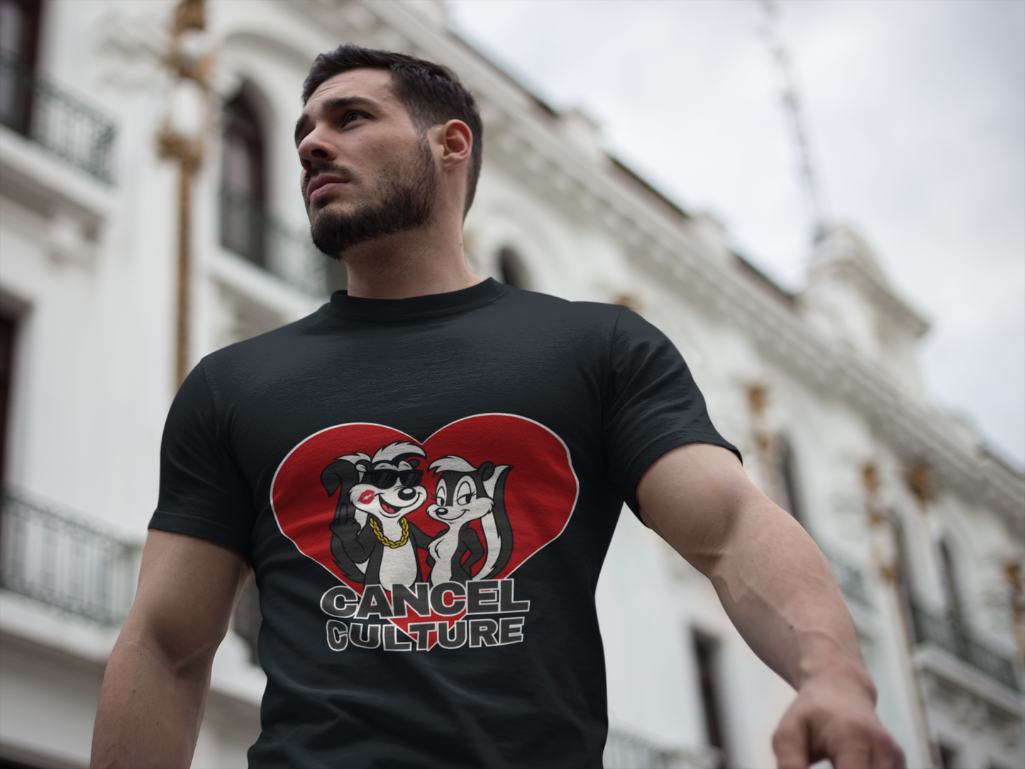 Offensive Cancel Culture Heart T-Shirt for Women – Middle Finger Graphic Humor Tee