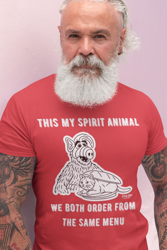 Funny Spirit Animal T-Shirt – Retro Alien Cat Humor Tee