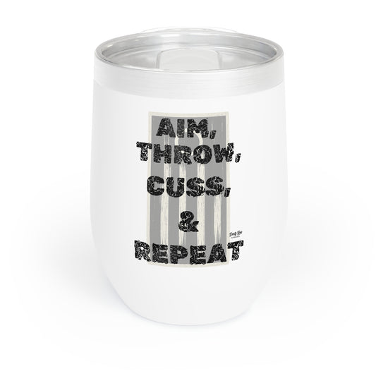 Aim, Throw, Cuss, Repeat Cornhole | 12oz Tumbler