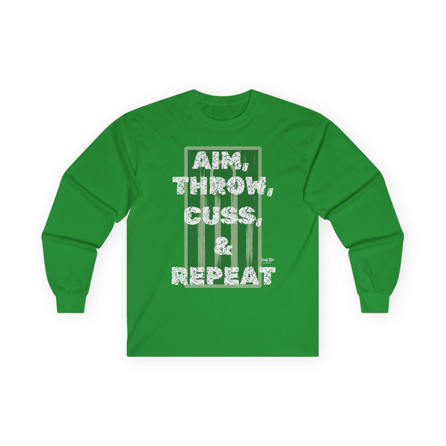 Aim, Throw, Cuss, Repeat Cornhole | Long Sleeve Tee