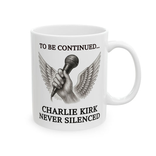 Never Silenced – Charlie Kirk Legacy | Coffee Mug