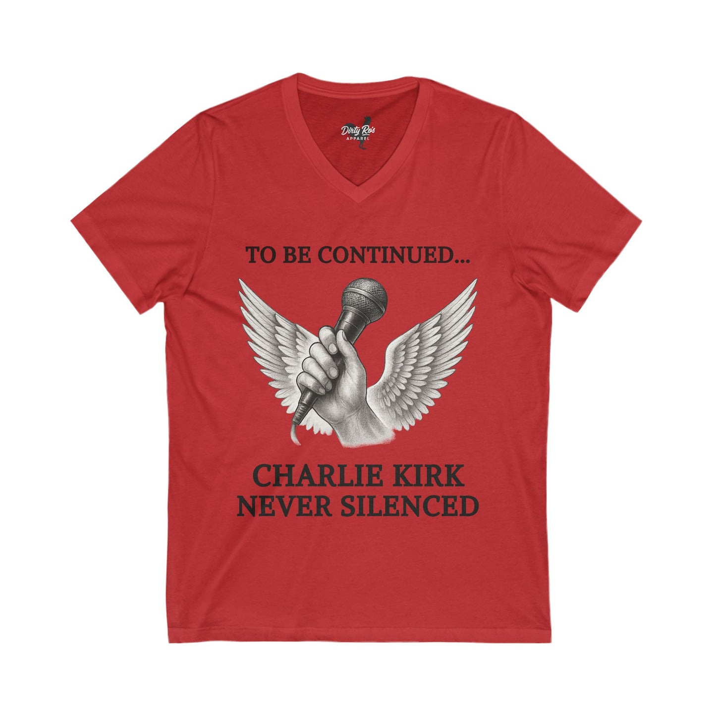 Never Silenced – Charlie Kirk Legacy | V-Neck Tee