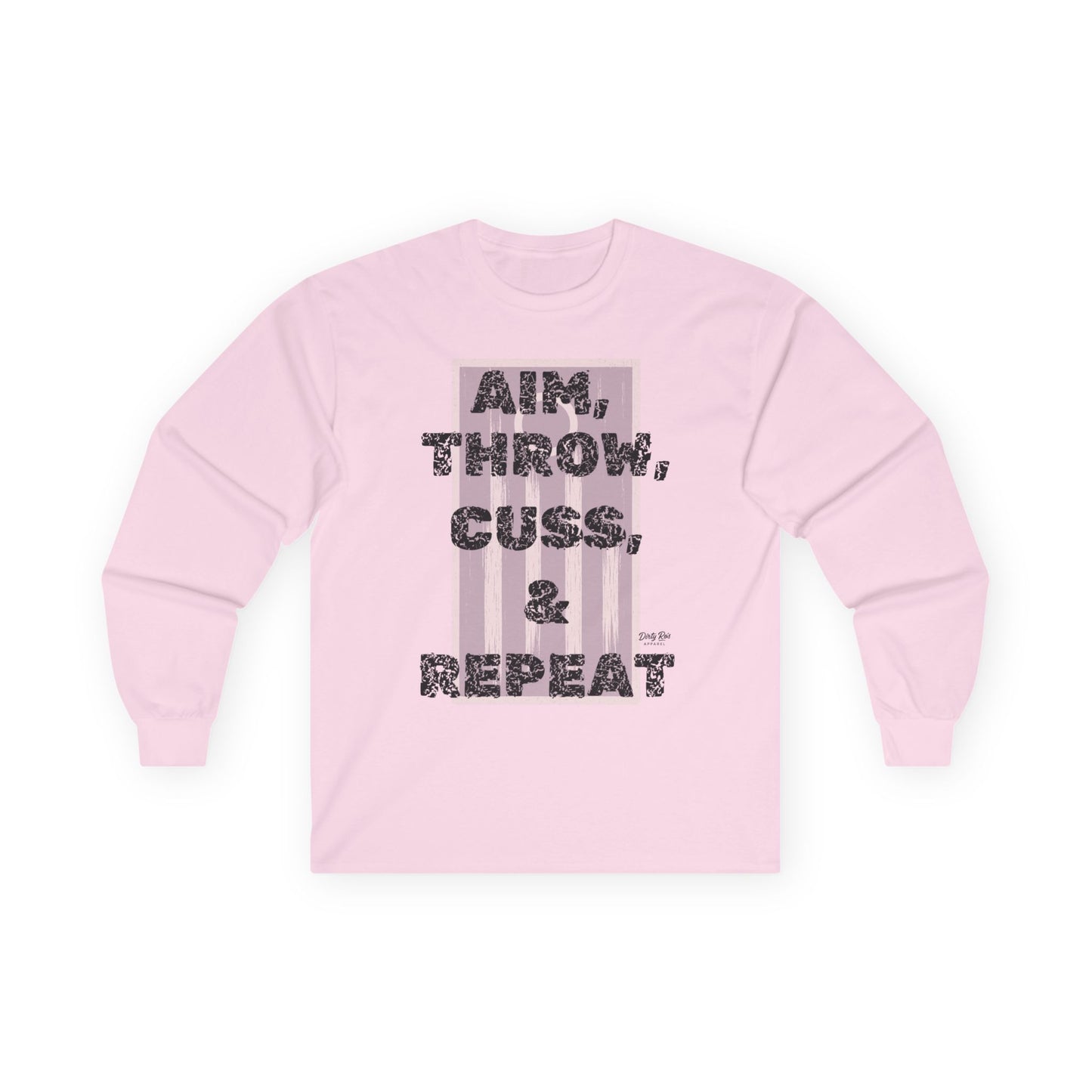 Aim, Throw, Cuss, Repeat Cornhole | Long Sleeve Tee
