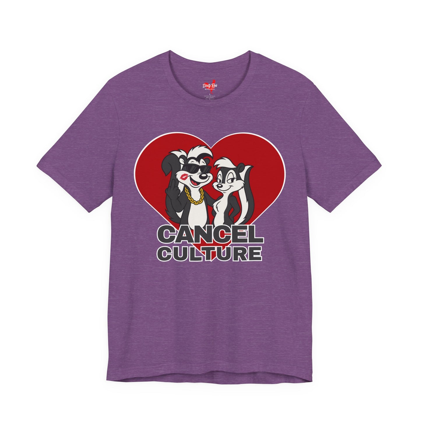 Offensive Cancel Culture Heart T-Shirt for Women – Middle Finger Graphic Humor Tee
