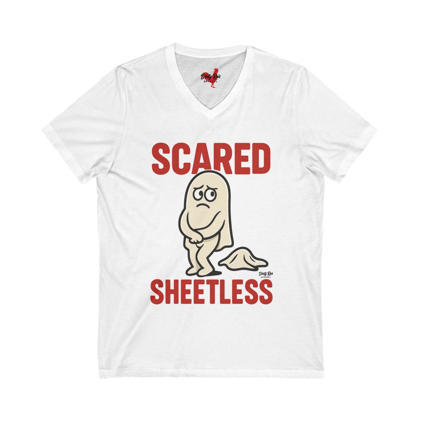 Scared Sheetless | V-Neck Tee