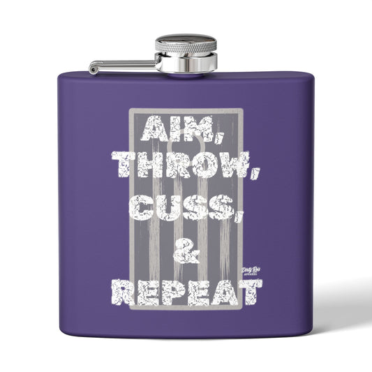Aim, Throw, Cuss, Repeat Cornhole | Flask