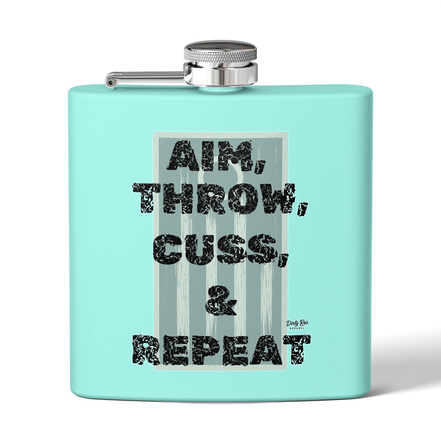 Aim, Throw, Cuss, Repeat Cornhole | Flask