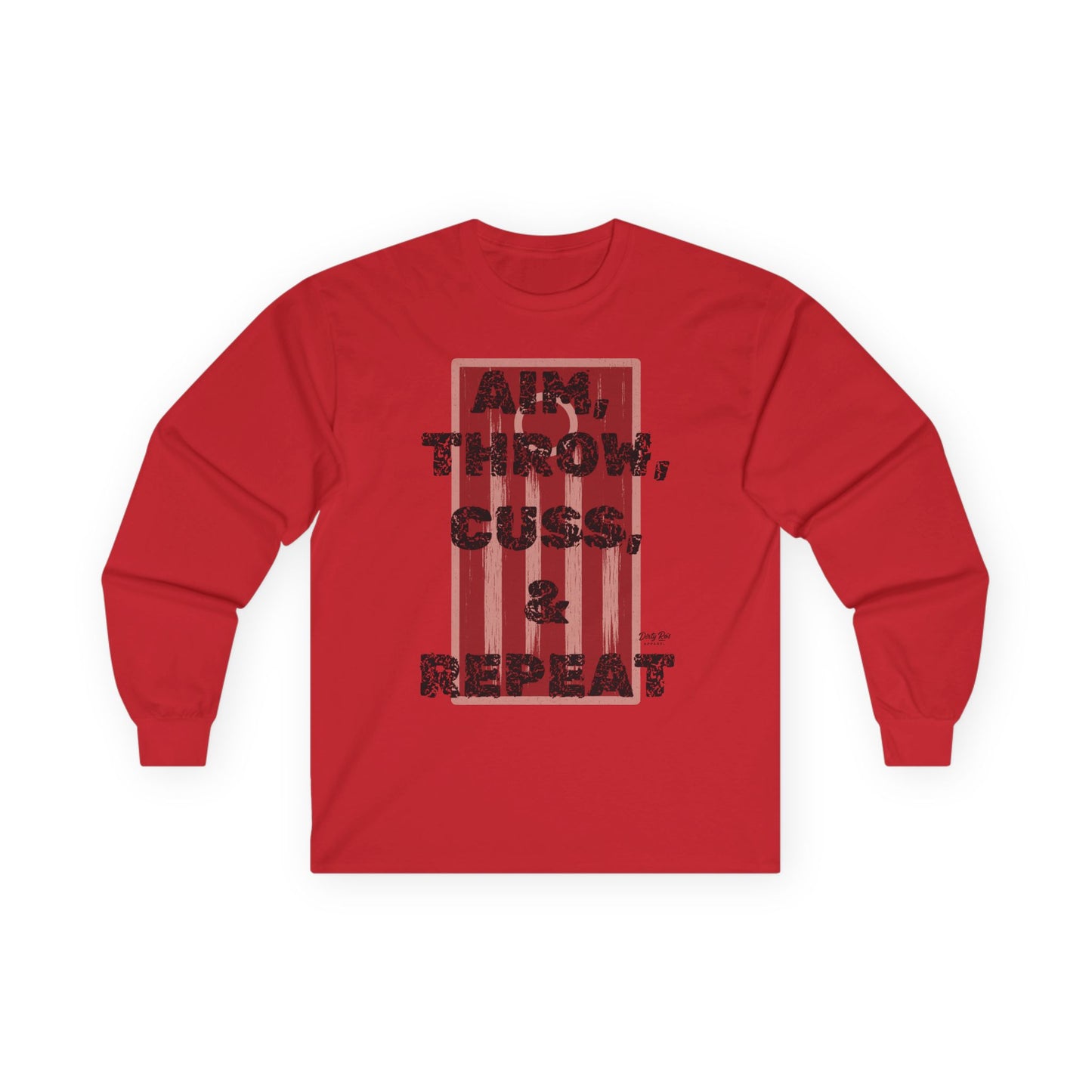 Aim, Throw, Cuss, Repeat Cornhole | Long Sleeve Tee