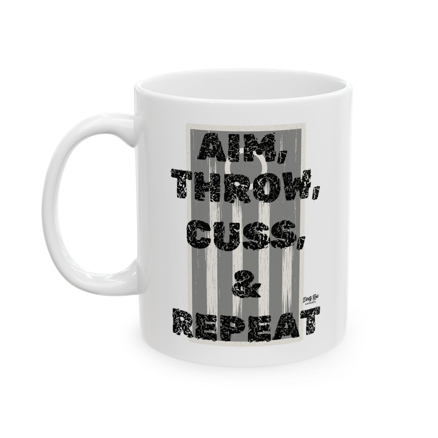 Aim, Throw, Cuss, Repeat Cornhole | Coffee Mug