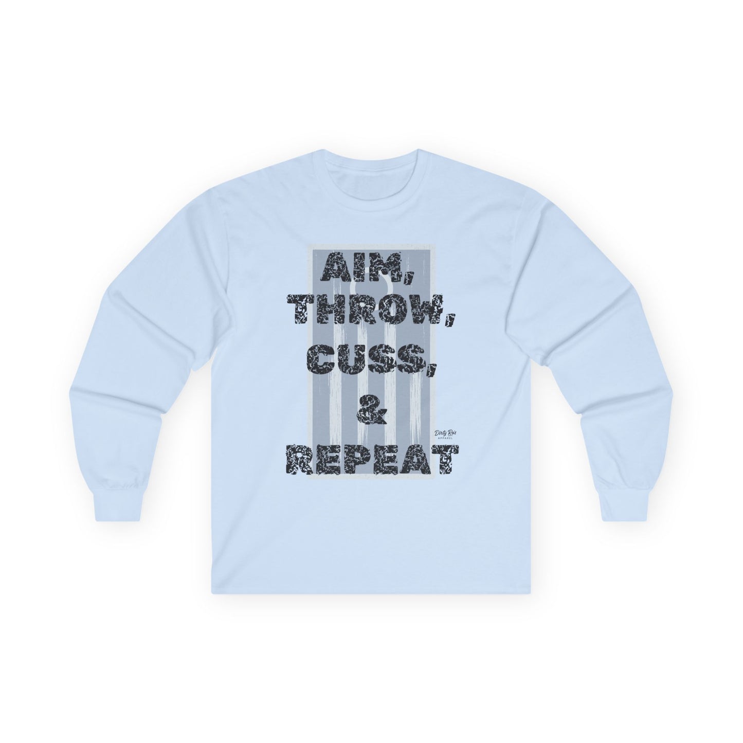 Aim, Throw, Cuss, Repeat Cornhole | Long Sleeve Tee
