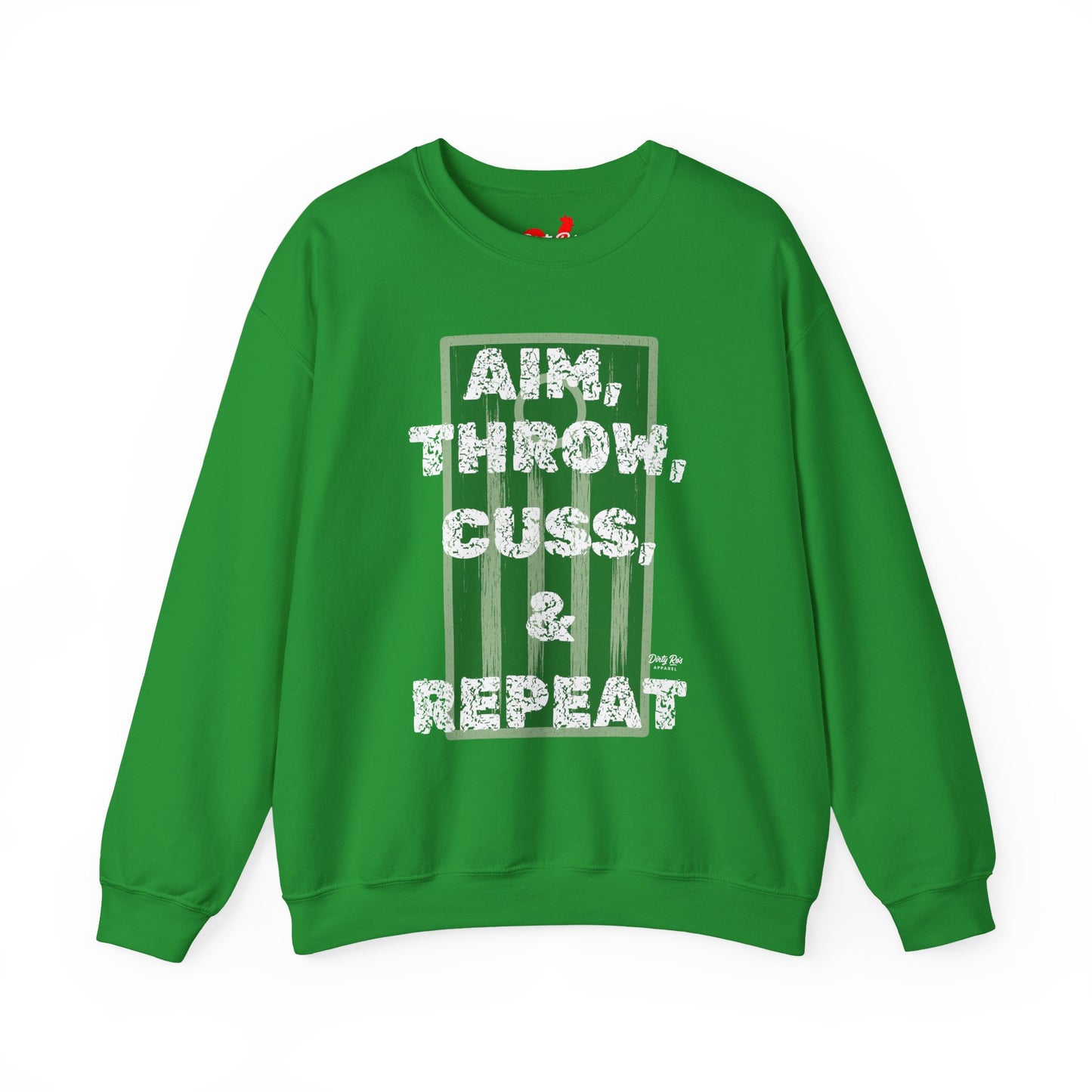 Aim, Throw, Cuss, Repeat Cornhole | Crewneck Sweatshirt