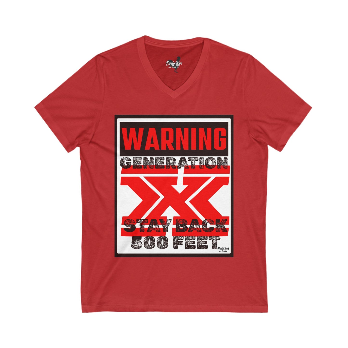 WARNING: Gen X – Stay Back 500 Feet | V-Neck Tee