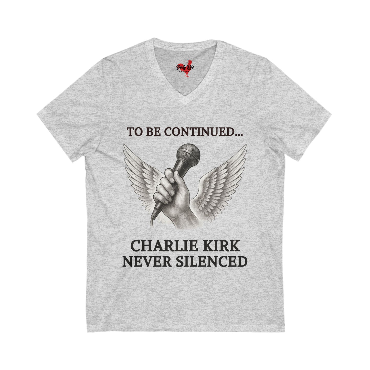 Never Silenced – Charlie Kirk Legacy | V-Neck Tee