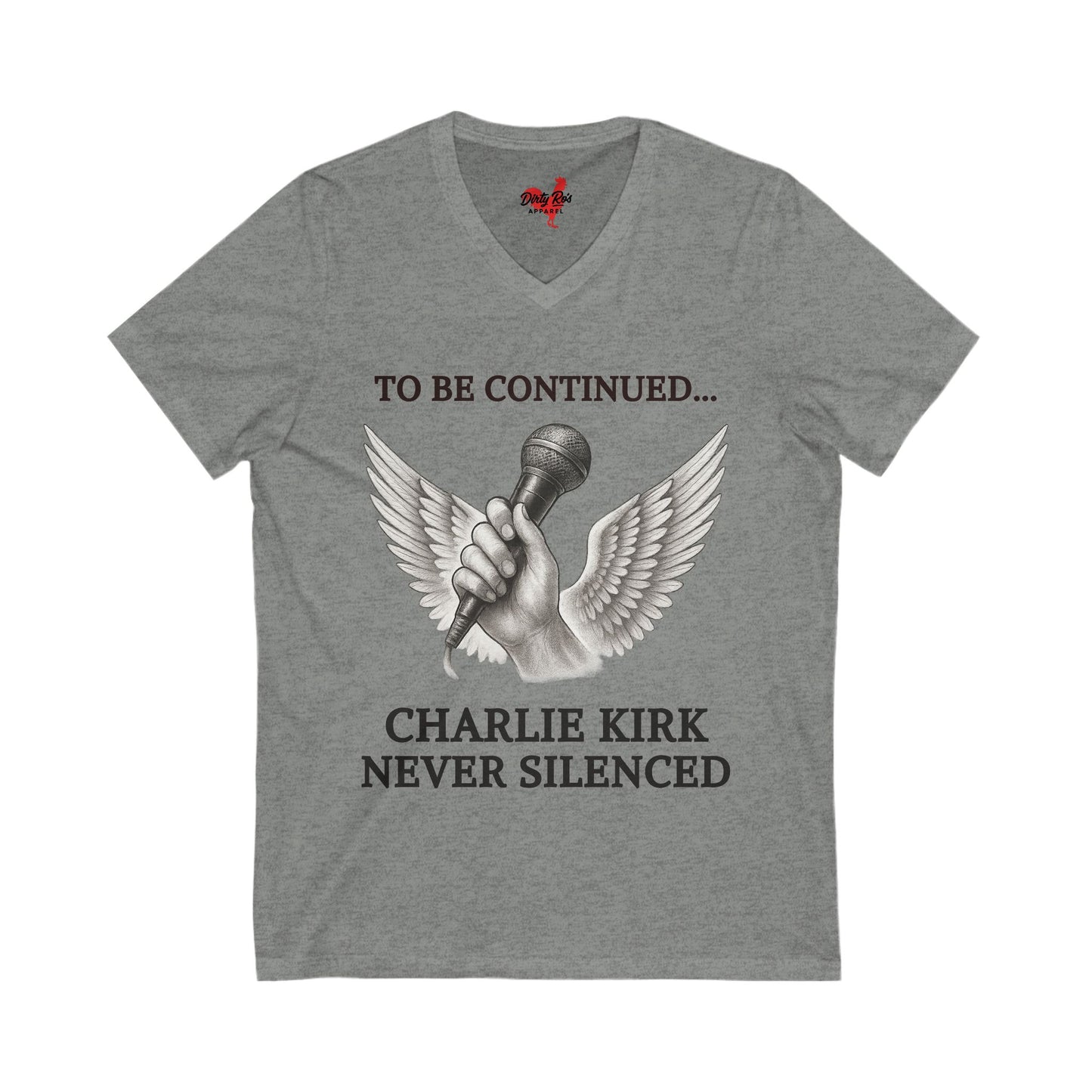 Never Silenced – Charlie Kirk Legacy | V-Neck Tee
