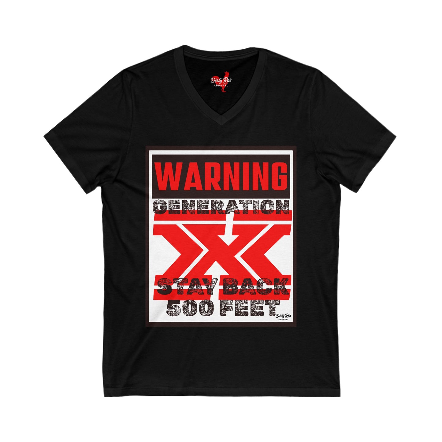 WARNING: Gen X – Stay Back 500 Feet | V-Neck Tee