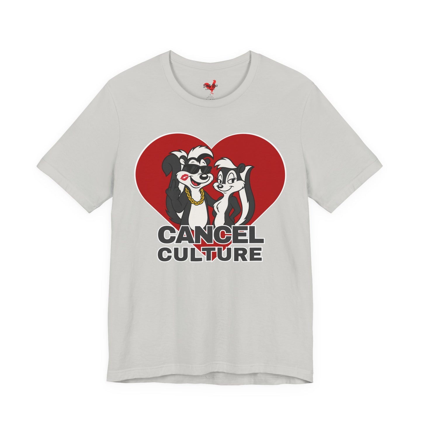 Offensive Cancel Culture Heart T-Shirt for Men – Middle Finger Graphic Humor Tee