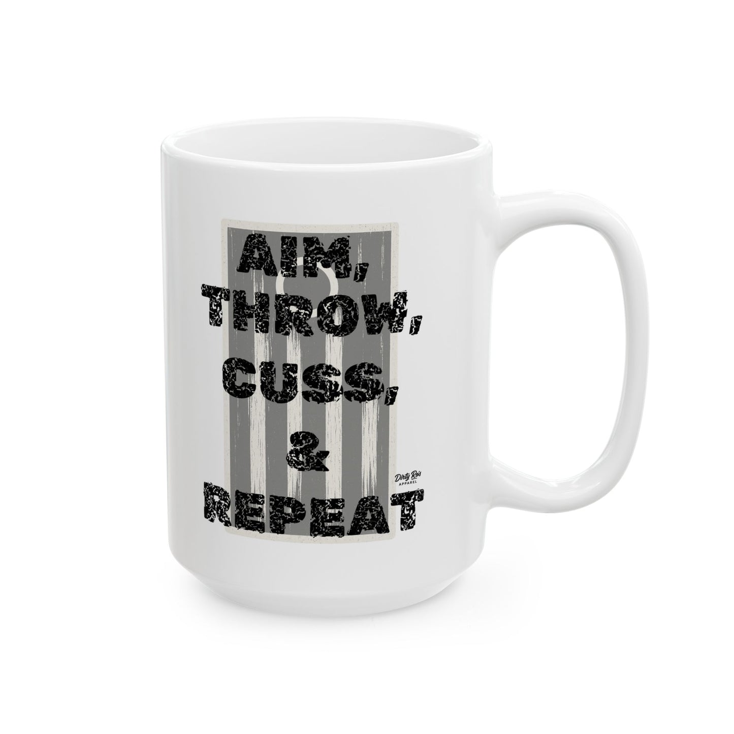 Aim, Throw, Cuss, Repeat Cornhole | Coffee Mug