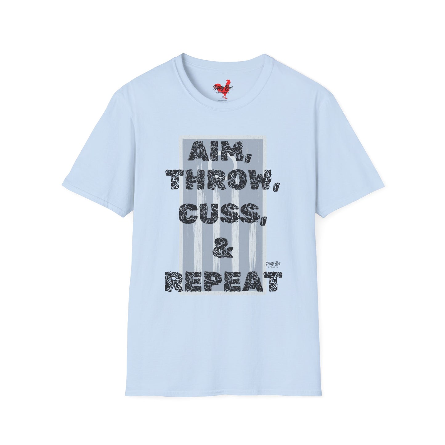 Aim, Throw, Cuss, Repeat Cornhole | Soft AF Tee