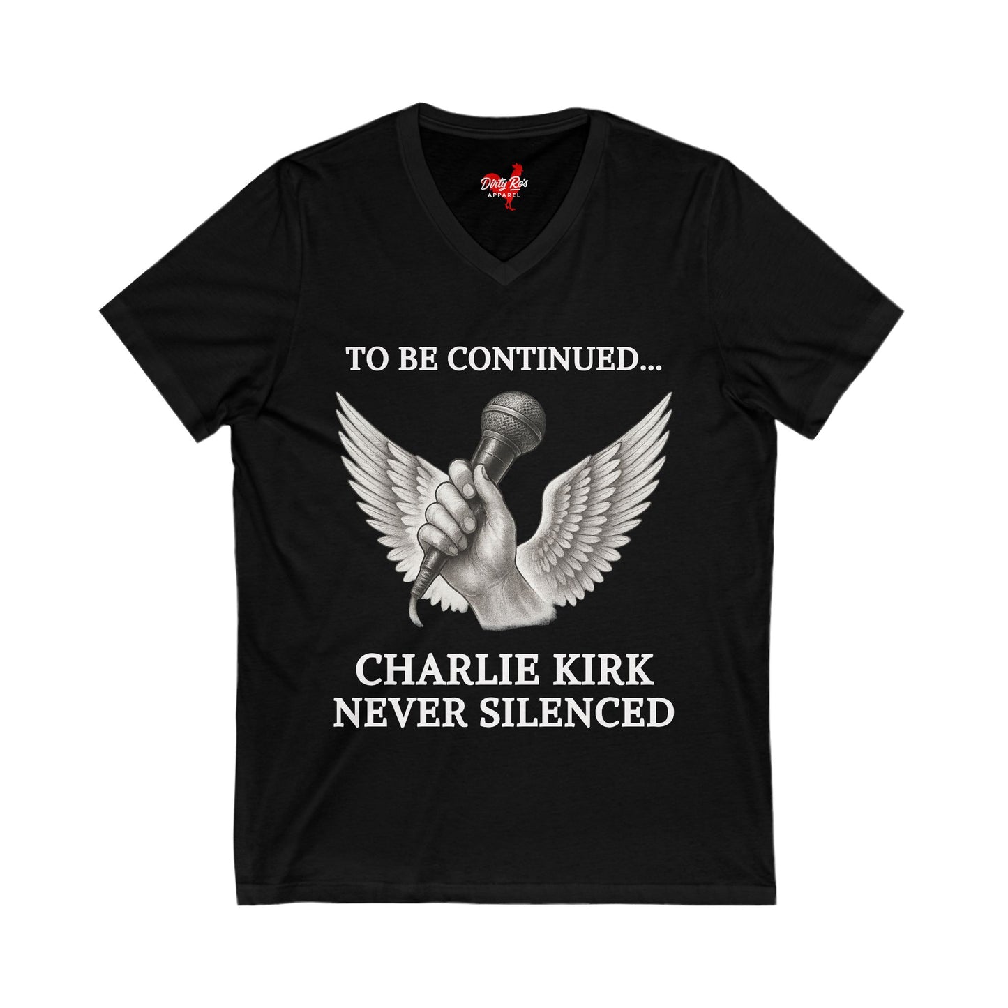 Never Silenced – Charlie Kirk Legacy | V-Neck Tee