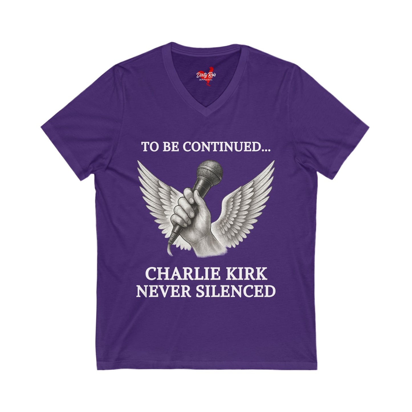 Never Silenced – Charlie Kirk Legacy | V-Neck Tee