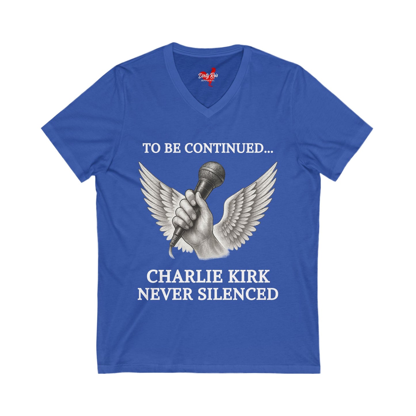 Never Silenced – Charlie Kirk Legacy | V-Neck Tee