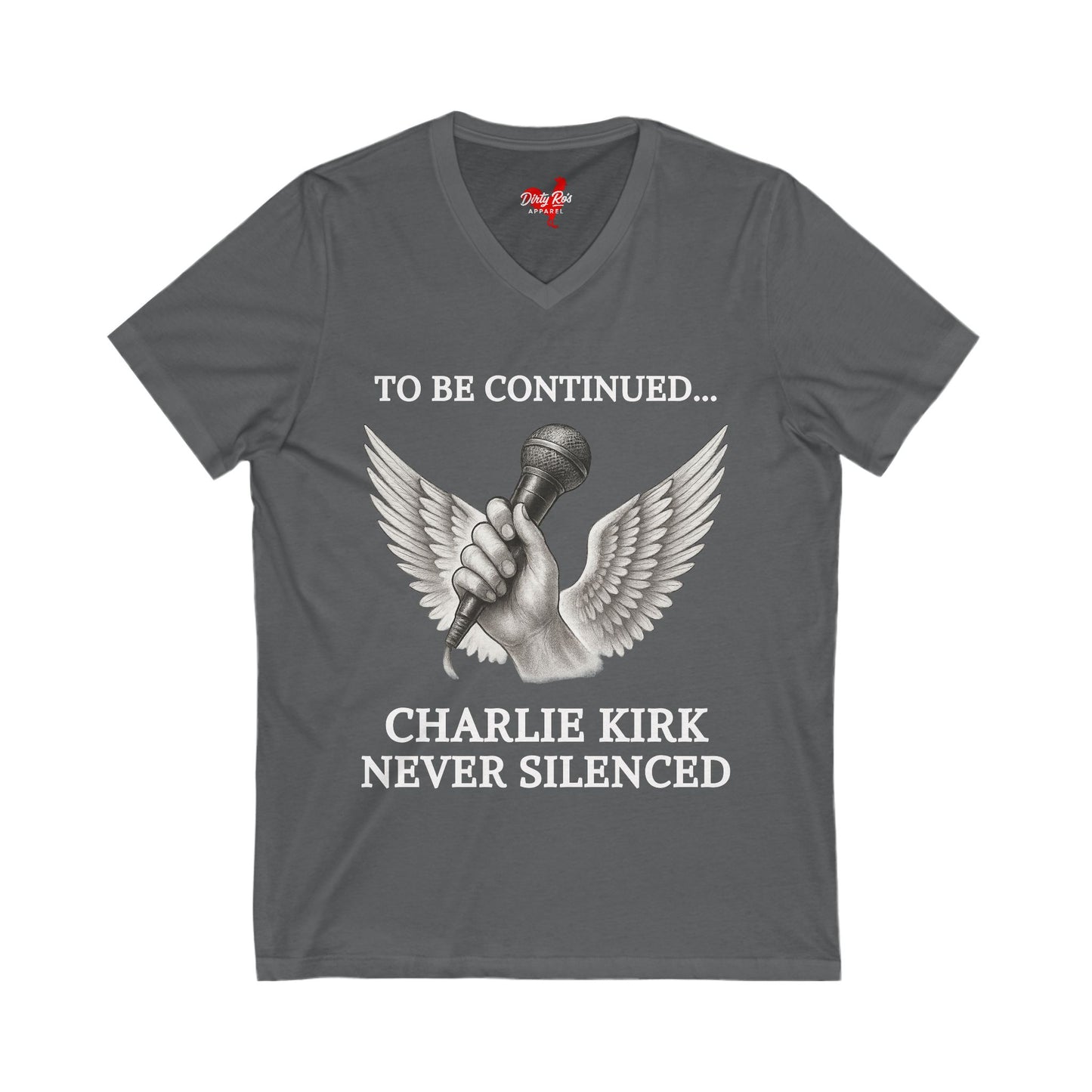 Never Silenced – Charlie Kirk Legacy | V-Neck Tee