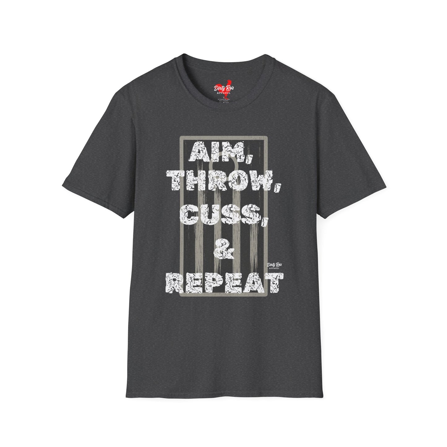 Aim, Throw, Cuss, Repeat Cornhole | Soft AF Tee