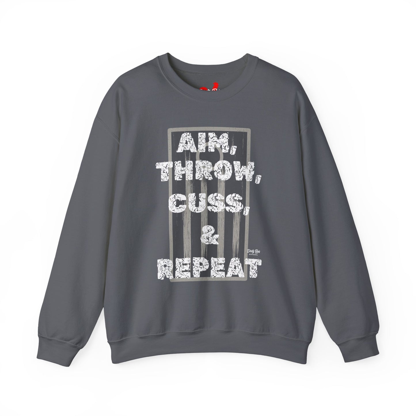 Aim, Throw, Cuss, Repeat Cornhole | Crewneck Sweatshirt