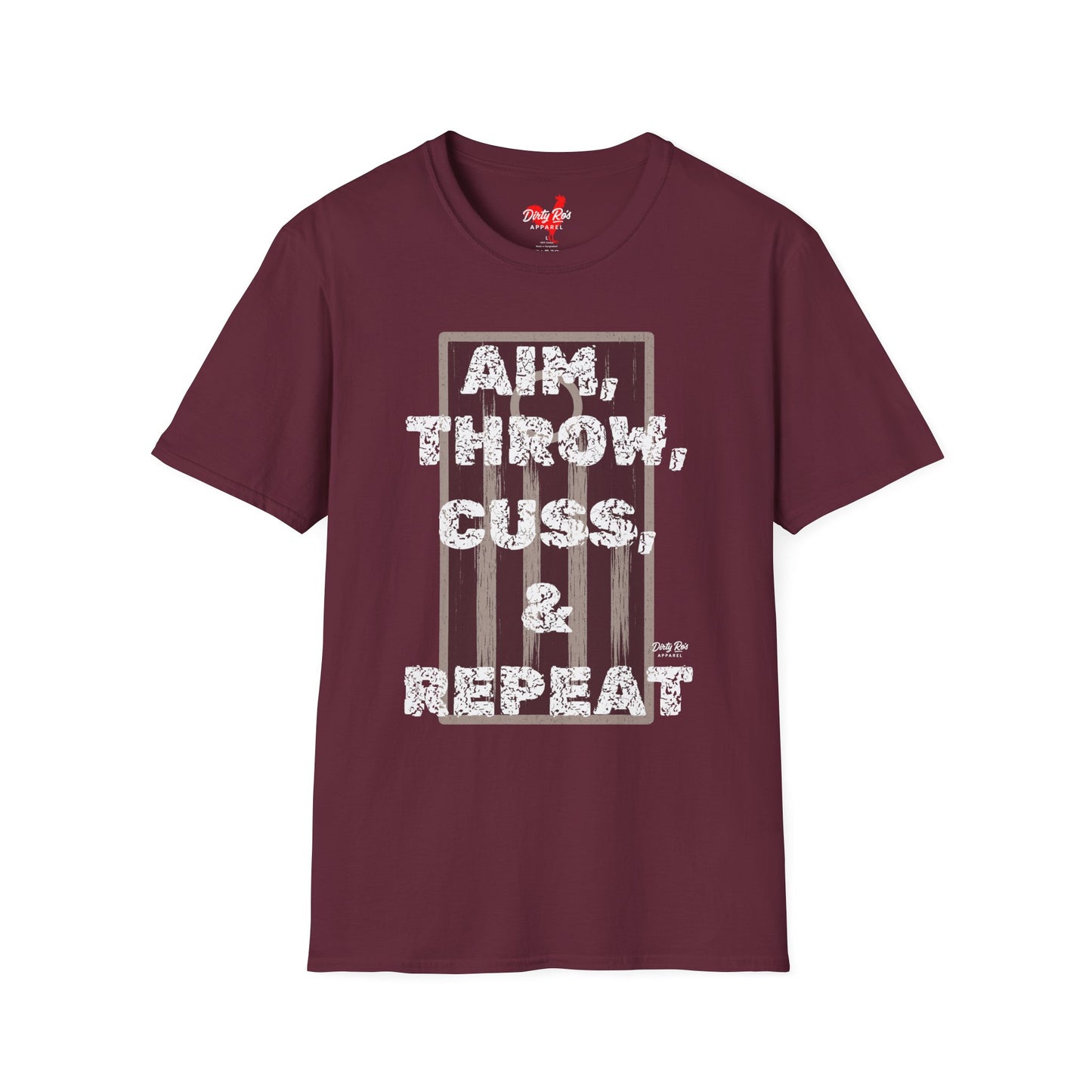 Aim, Throw, Cuss, Repeat Cornhole | Soft AF Tee