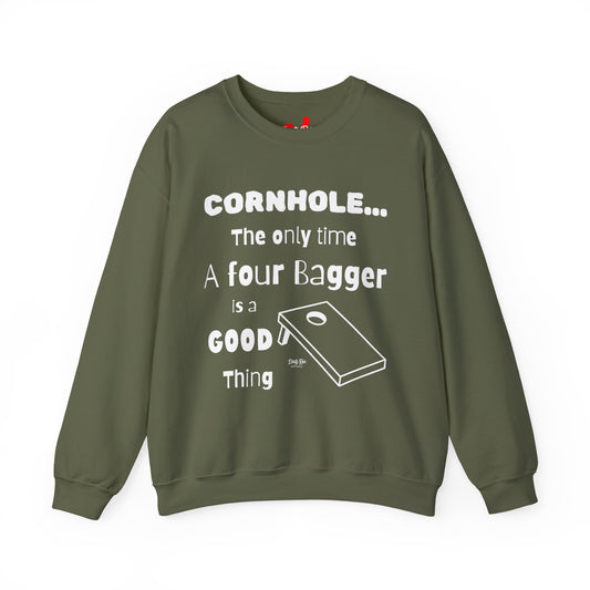 Cornhole The Only Time a Four Bagger is a Good Thing | Crewneck Sweatshirt