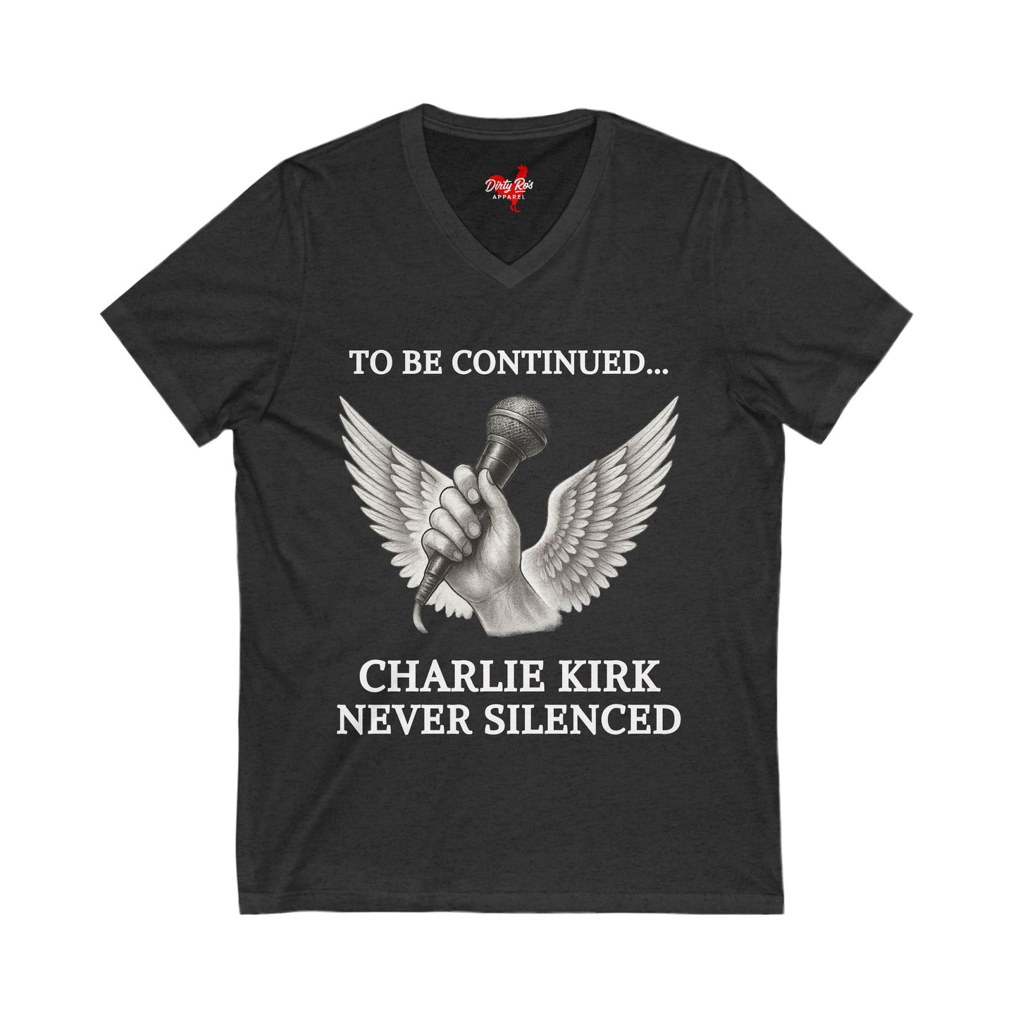Never Silenced – Charlie Kirk Legacy | V-Neck Tee
