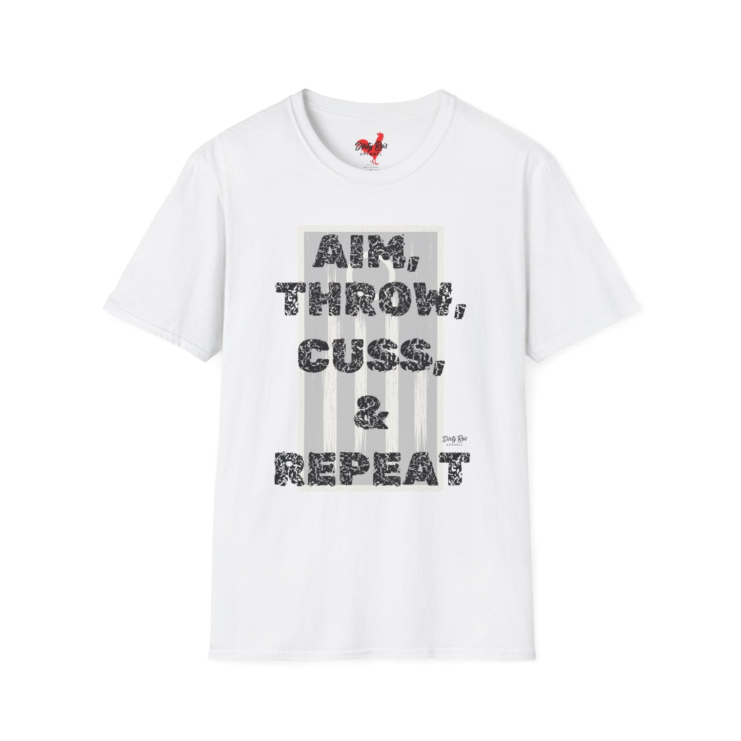 Aim, Throw, Cuss, Repeat Cornhole | Soft AF Tee