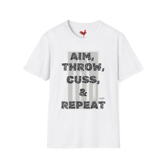 Aim, Throw, Cuss, Repeat Cornhole | Soft AF Tee