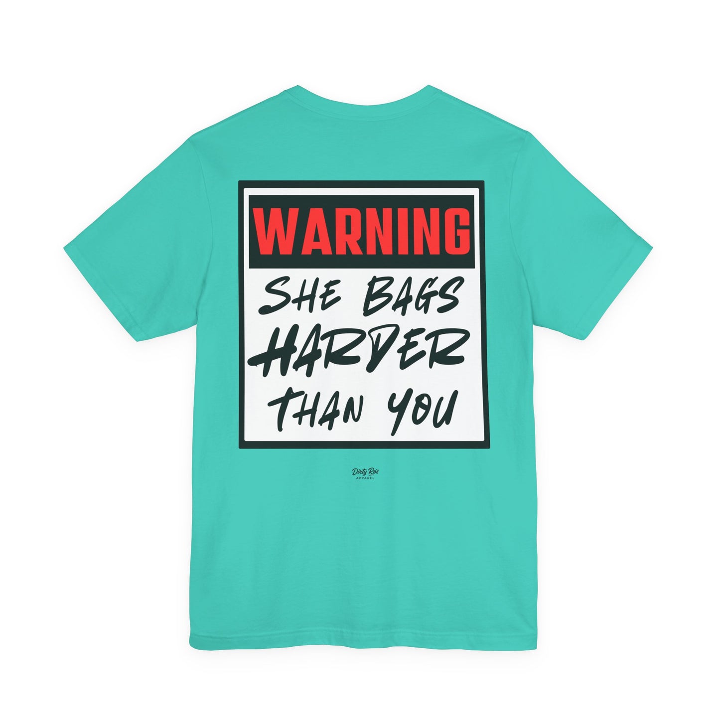 Warning: She Bags Harder Than You – Funny Cornhole Shirt for Women