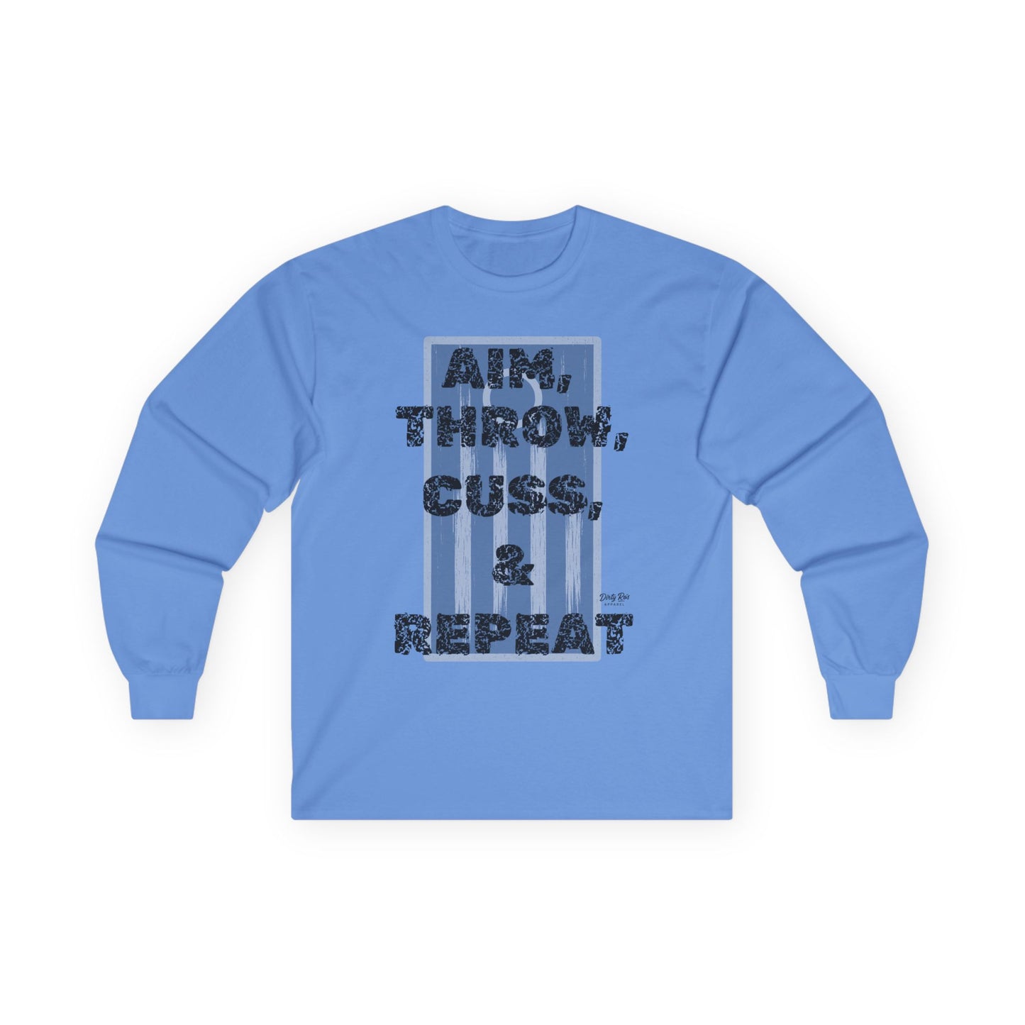 Aim, Throw, Cuss, Repeat Cornhole | Long Sleeve Tee
