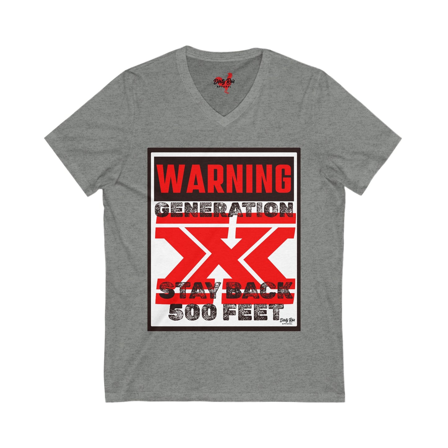 WARNING: Gen X – Stay Back 500 Feet | V-Neck Tee