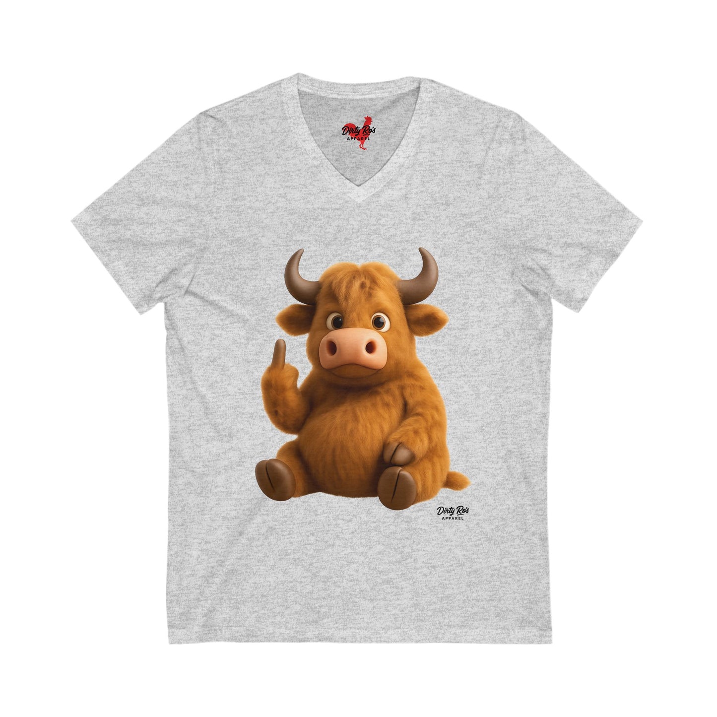 Fuzzy Cow FU | V-Neck Tee