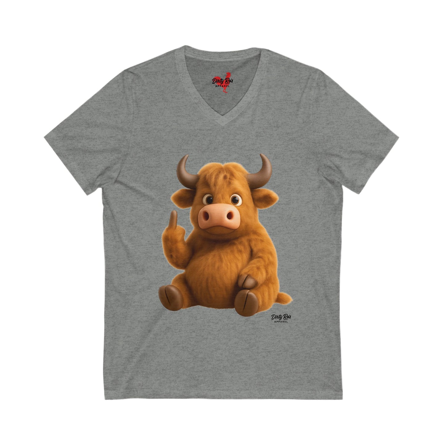 Fuzzy Cow FU | V-Neck Tee