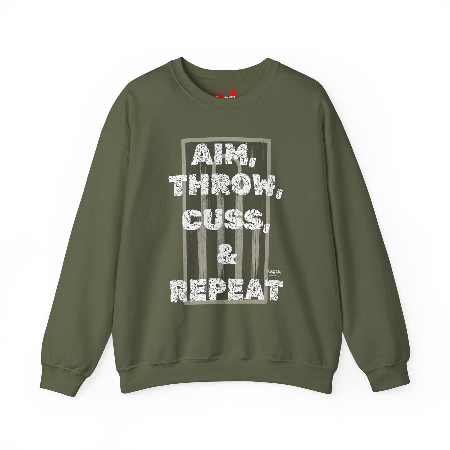 Aim, Throw, Cuss, Repeat Cornhole | Crewneck Sweatshirt